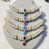 Cute Pet Accessories Double Layer Pearl Pet Necklace Sweet Flower Pendant Cat Neck Chain Adjustable Pearl Collar for Cats Puppy 2