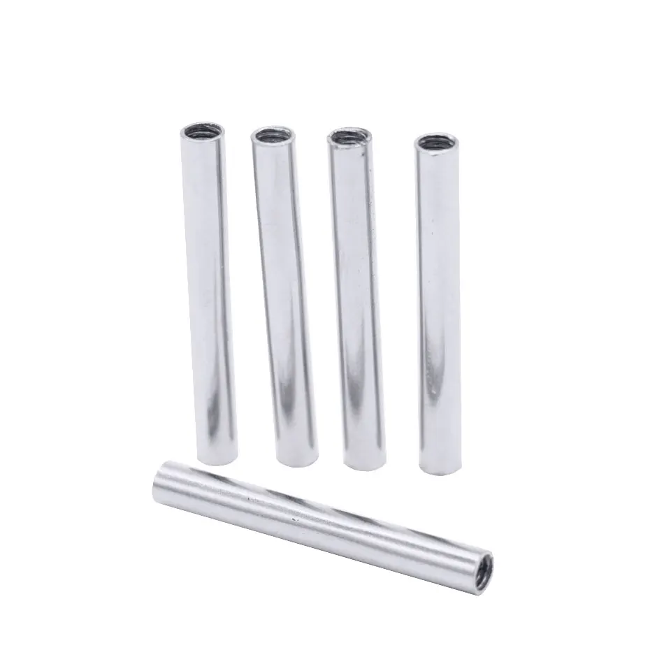 Diameter 4.8mm Hollow Straight Tube Double Headed M4 Inner Thread Connecting Pipe 5Pcs