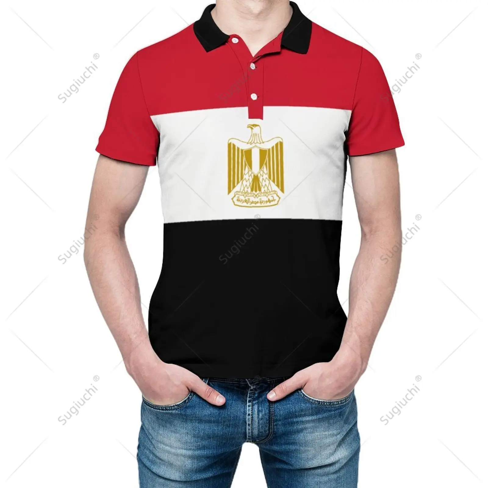 

Unisex Polo Shirt Egypt Flag 3D Print Man Polo Fashion Clothing Tracksuits Short Sleeves