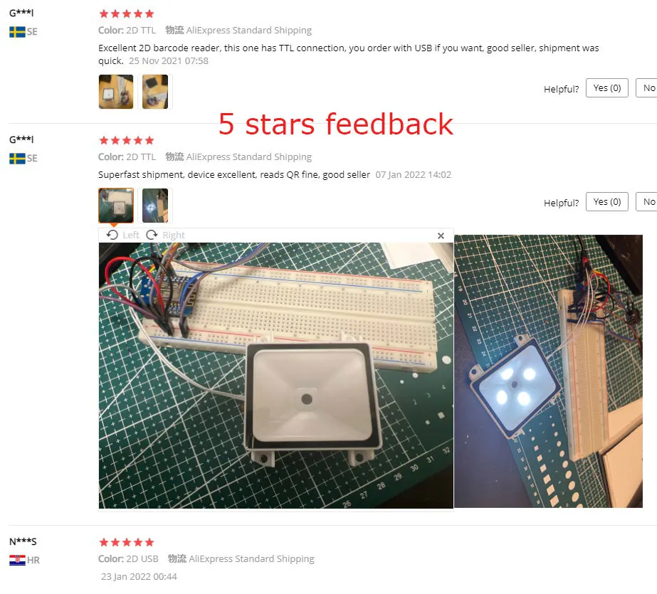 Description Picture 2 of item2D Barcode Scanner USB QR Bar code Reader USB RS232 TTL Interface Kiosk Small Fixed Mounted Barcode Machine QR Bar Code Reader