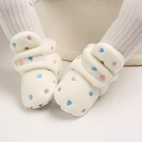 Newborn baby girl men's soft boots solid fleece snow boots 0-18M newborn baby warm shoes new fashionable and comfortable shoes 6
