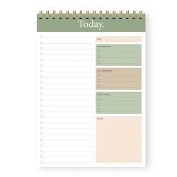 Undated Daily Planner Notepad with Hourly Schedule - 52 Sheets (Light green)