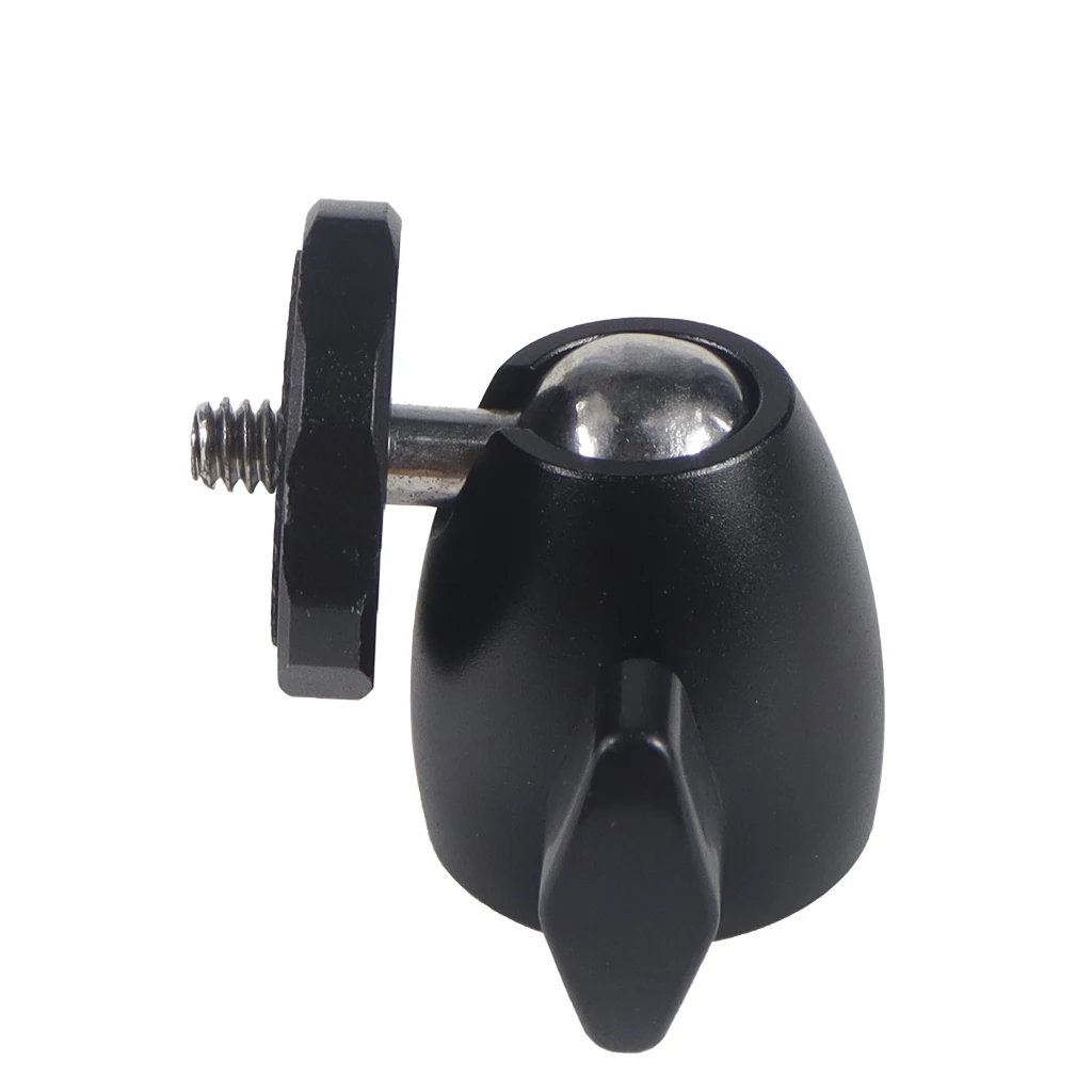 Mini 360 Ball Head Tripod Adapter w Lock Knob 1/4" 3/8" Screw for GoPro Action Camera Smartphone Support Flash Stand Video Photo