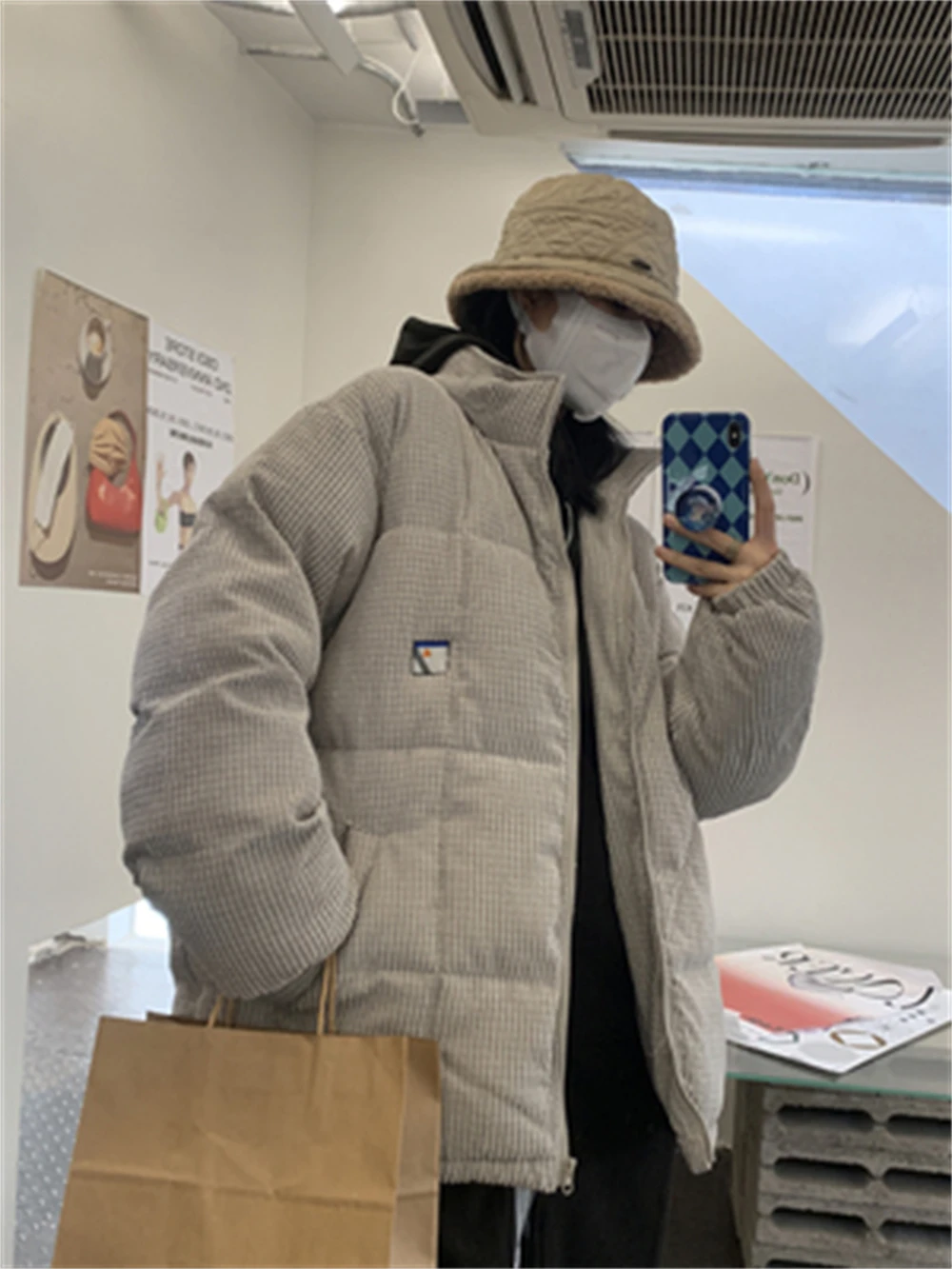 

2023 New Winter Women's Wear Korean Versatile Traf Casual Loose Corduroy Thickened Cotton Coat