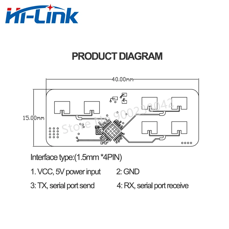 Oi-link-smart Home Motion Target Tracking Radar Sensor Module Medição do Ângulo de Distância 24ghz Hlk-ld2450 Hot Sale - Image 4