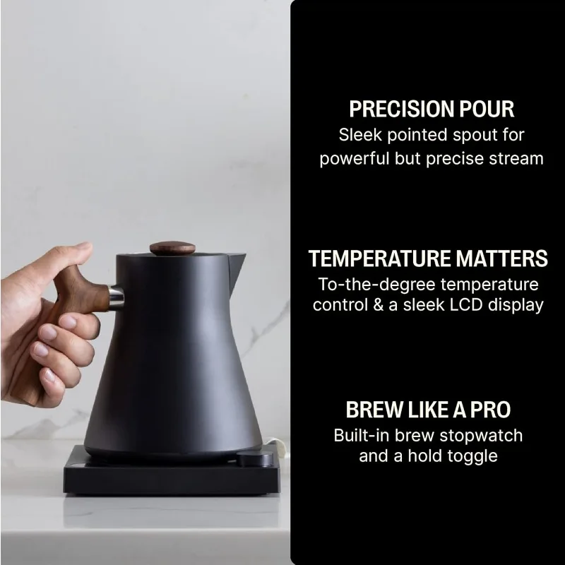 Fellow Corvo EKG Electric Tea Kettle - Electric Pour Over Coffee and Tea Pot-Quick Heating Electric Kettles-Temperature Control 2