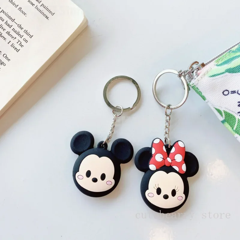 Disney Mickey Minnie Mouse for Apple Airtag Case Soft Anti-scratch Protective Sleeve Airtag Anti-lost Protection Cover Keychain