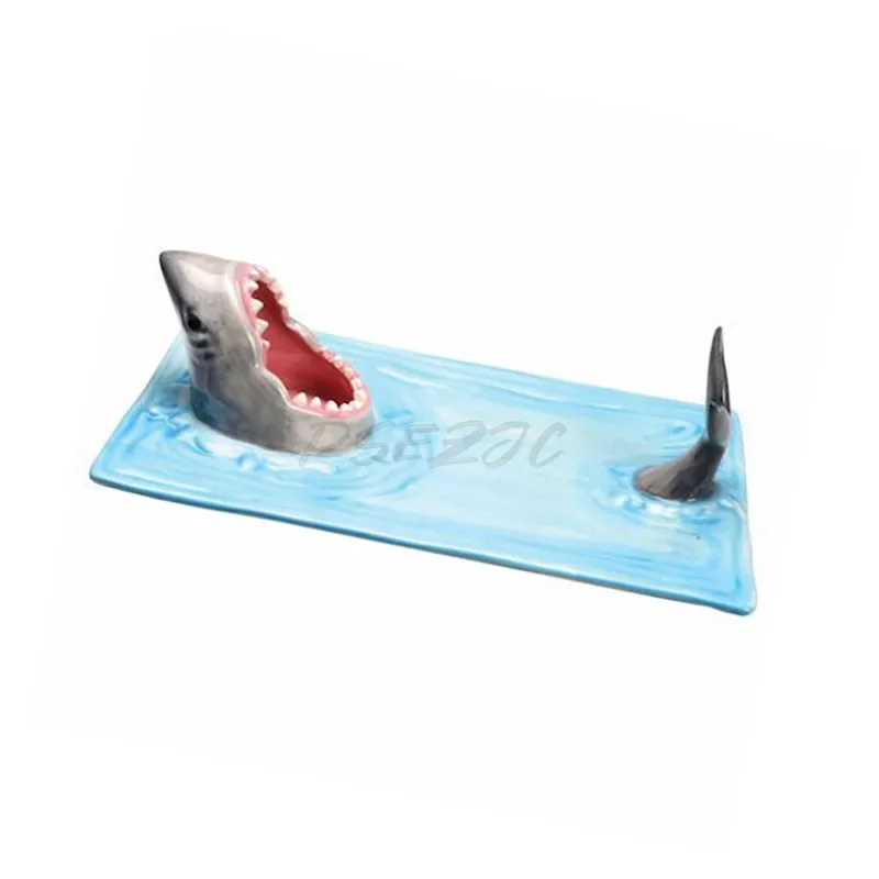 Japanese Beach Shark Board Dining Table Kitchen Decoration Can Hold Dumplings Sushi Ceramic Materials Exquisite Tableware