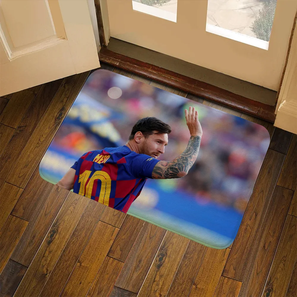 

Footballstar Floor Mat M-Messi Bedrooom Carpet for Kitchen L-Lionel Doormat Entrance Door Balcony Super Absorbent Bathroom Rug