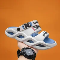 Men's Summer Slippers Anti-Slip Thick Bottom Driving Two-Purpose Beach Sandals Sports Slides EVA Material Comfortable Footwear