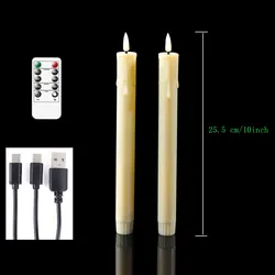 Enhanced Flameless LED Pillar Candles with Remote Control and Timer (Rechargeable Beige)