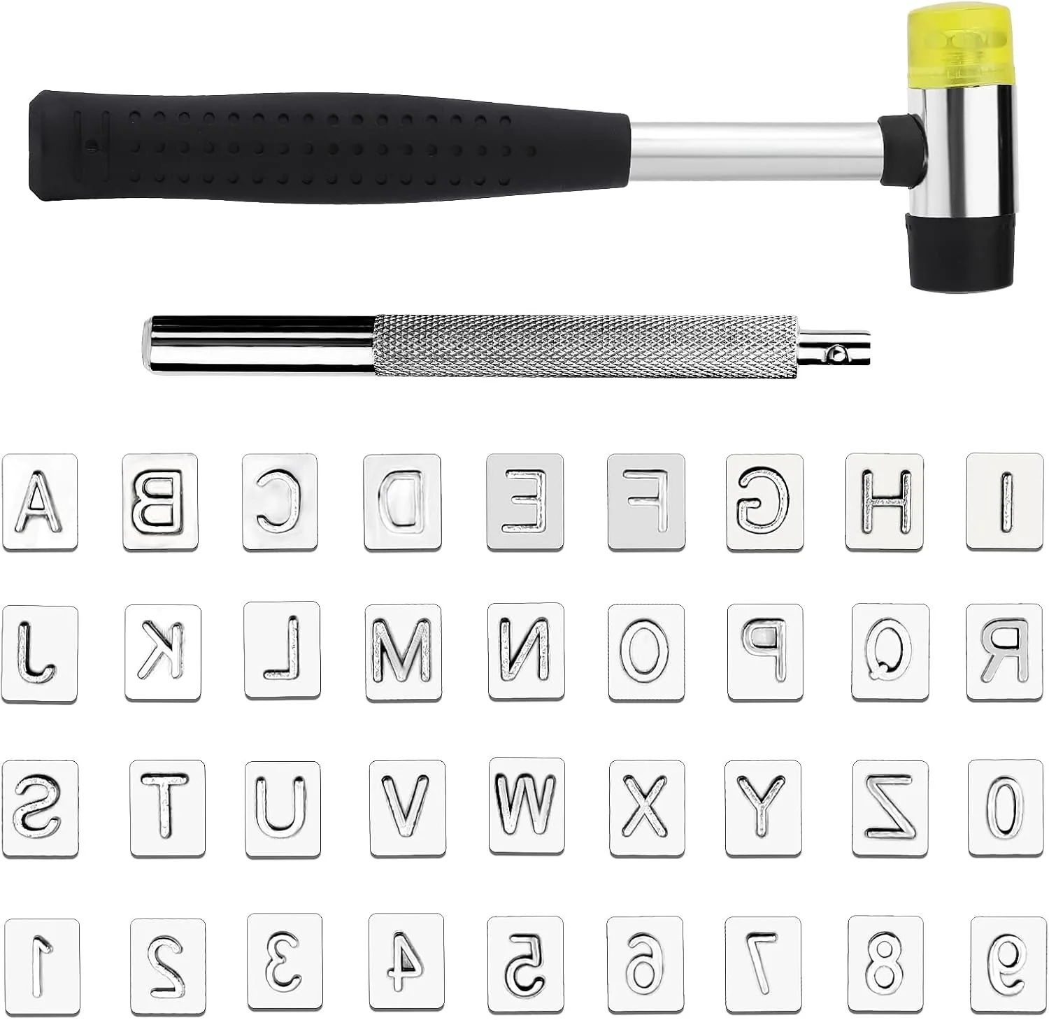 Koveen Leather Stamping Tools with 68 pcs Letters, Leather Carving Tools Stamps for Working