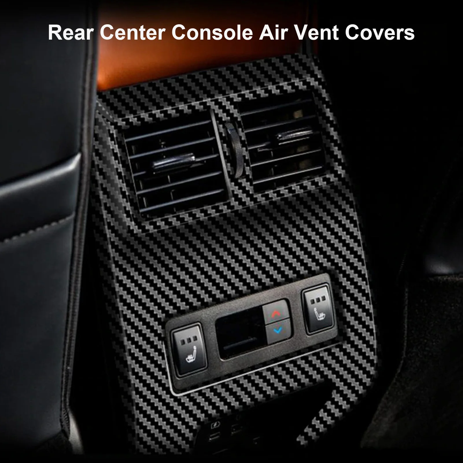 

Car Rear Center Console Air Vent Cover Carbon Fiber Rear Air Condition Vent Cover Trim Replacement for Mitsubishi Outlander 2023