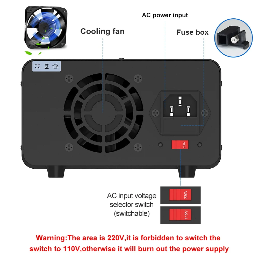 Ajustável, Banco Switching Power Supply, Tensão Preset
