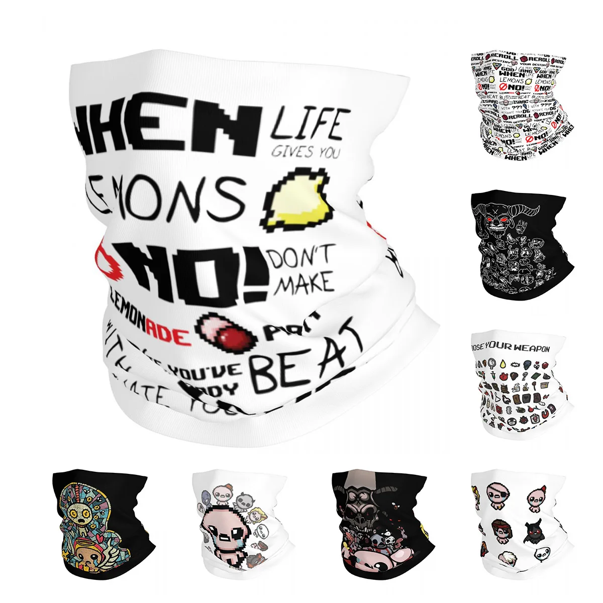 

The Binding Of Isaac Bandana Neck Gaiter Printed When Life Gives You Lemons Game Balaclavas Magic Scarf Face Mask Cycling Adult