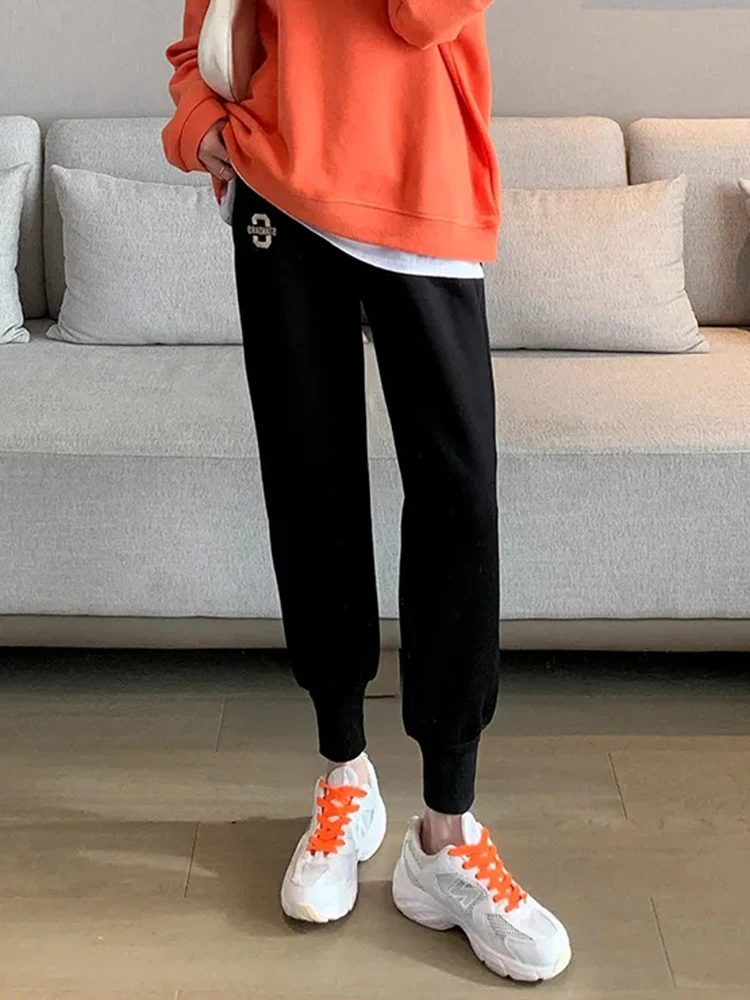 Add Velvet Ankle-length Warm Sweatpant Pant Casual Winter Running Wear Slim Fit Jogger Pantalone Chic Chic Thicken Plush Spodnie