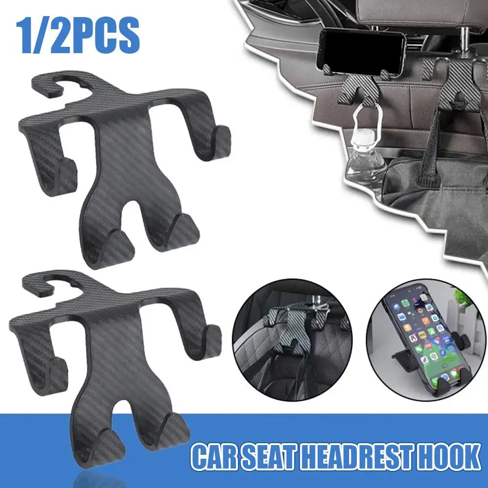 

Автомобильный крючок на подголовник держатель из углеродного волокна, автомобильная вешалка для хранения, Внутренний органайзер для сумок, органайзер для автомобиля N3r4