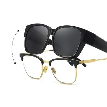 Nouvelle mode lunettes de soleil polarisées couvrir sur myopie lunettes de Prescription Portable hommes femmes Vintage pêche conduite lunettes