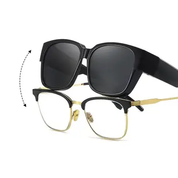 New Fashion Polarized Sunglasses Cover Over Myopia Prescription Glasses Portable Men Women Vintage Fishing Driving Eyewear