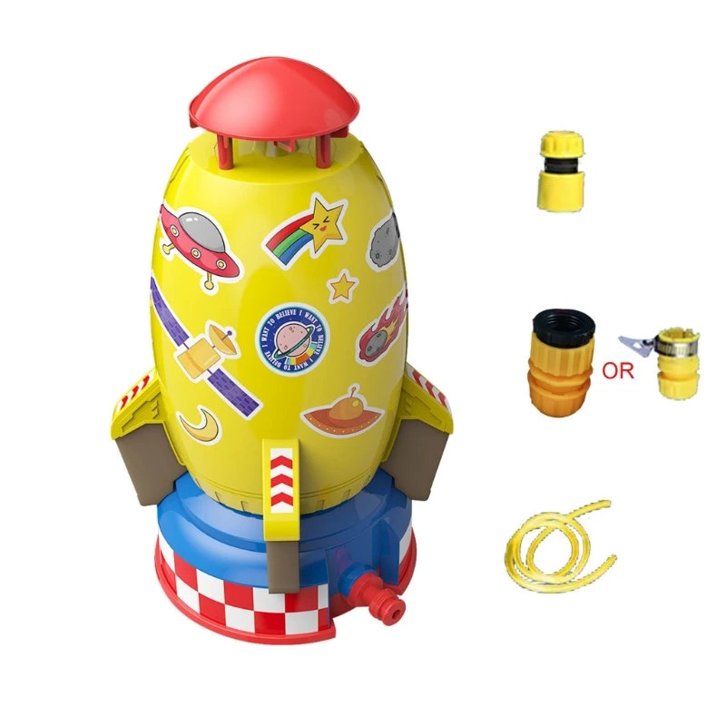 

Rocket Sprinkler Toy for Lawn Wedding Backyard Water Toy Rotate Rocket Flying Sprinkler Gift Kids Summer Water Toy