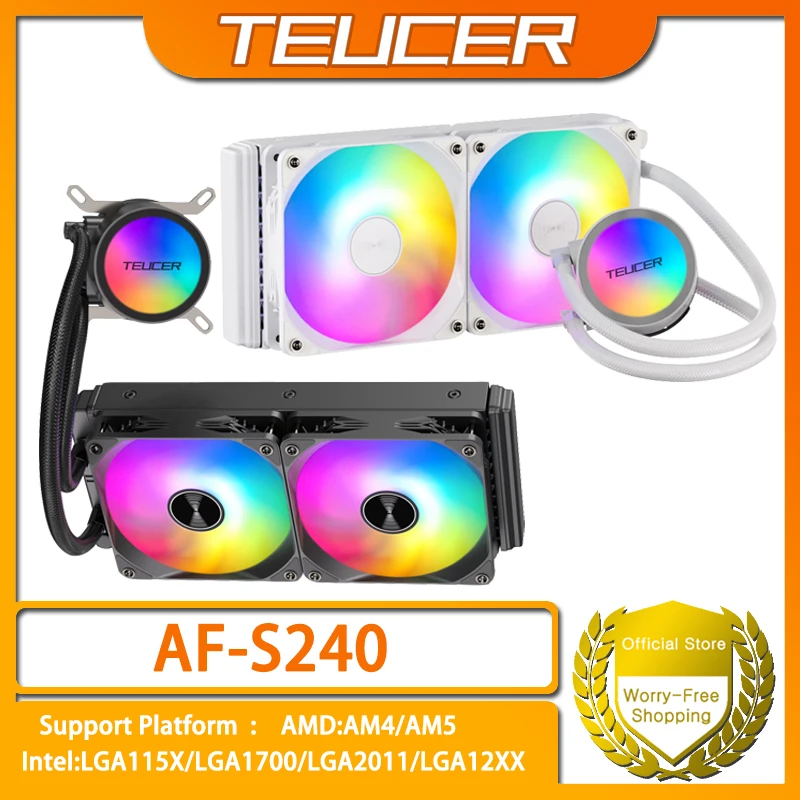 Refroidisseur CPU AIGO ACSE à refroidissement liquide 120 240 mm RGB Ventilateur Dissipateur thermique liquide Radiateur intégré LGA 2066/2011/1151/1155/AM3+/AM4 AMD