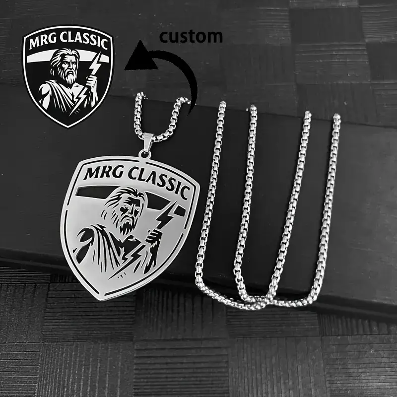 Men Custom Logo Pendant Necklace Hiphop Punk Stainless Steel Thick Chain Nameplate Personalized Jewelry Her Birthday Gift - Image 4