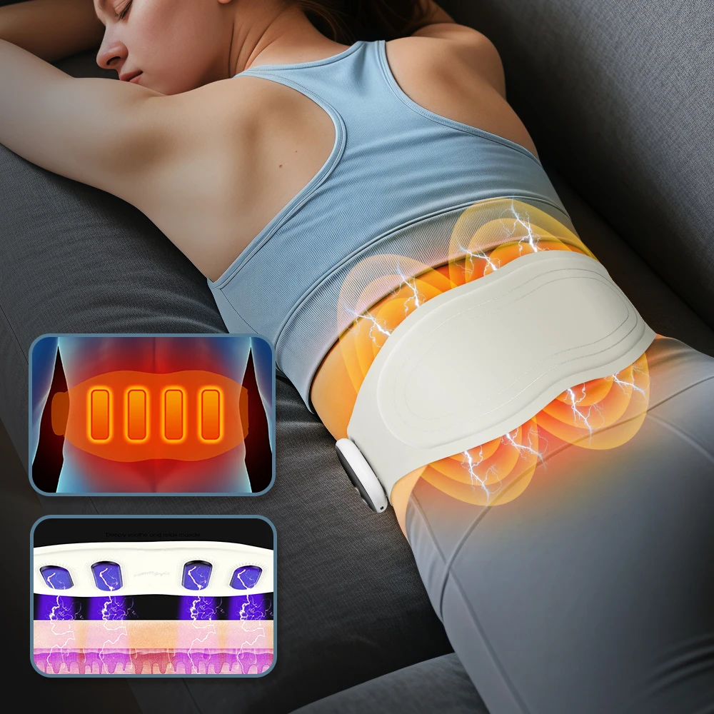 New Lycra Electric Heating Waist Massage Belt 8 Mode 9 Level Hot Compress Massag