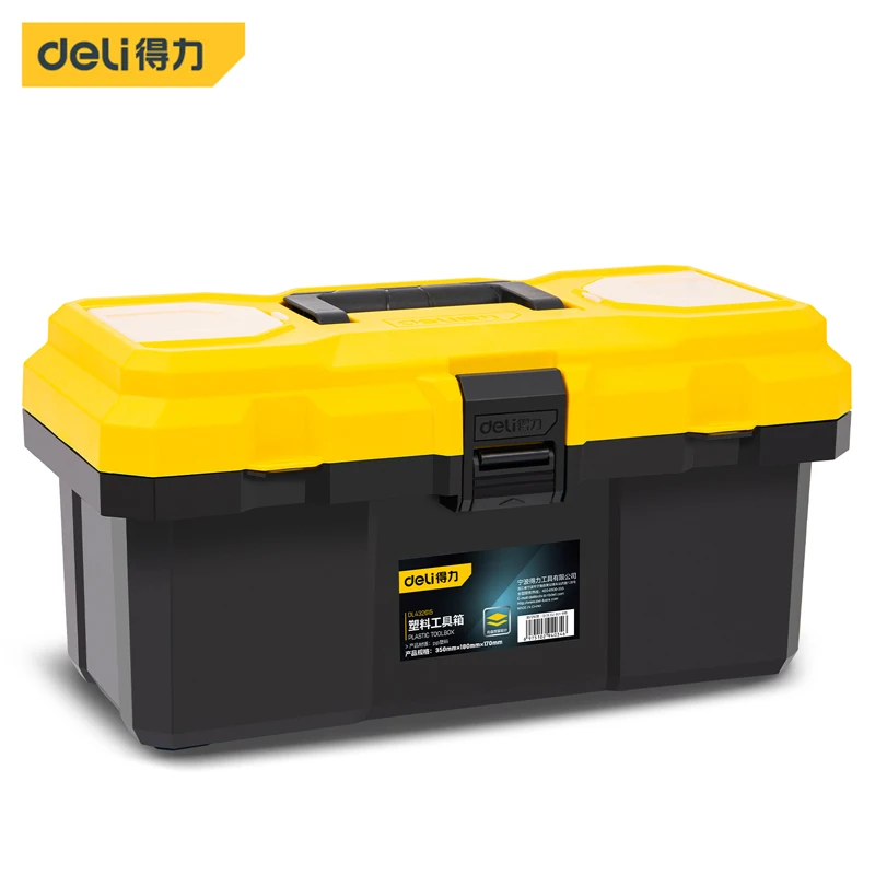 Deli Tool Box 12.5/15 Inch Plastic Tool Case Storage Suitcase Organizer for Tools Small Things Storage Cases System Packaging 6