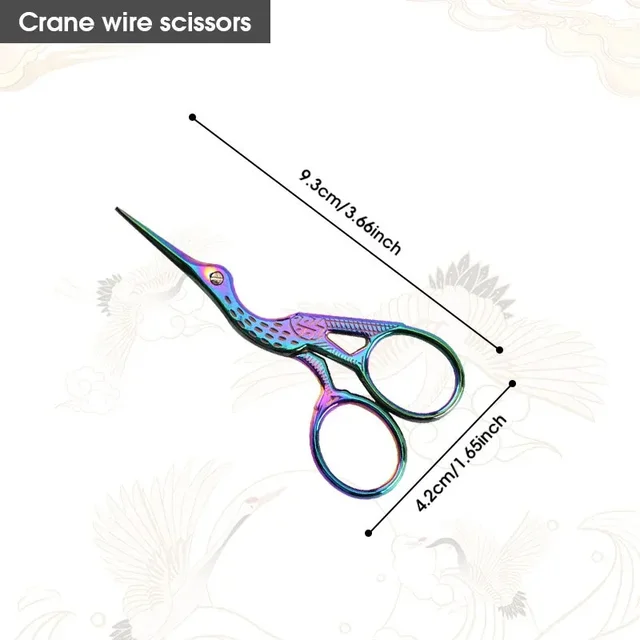 Embroidery Scissors Rainbow Stork Scissors Stainless Steel Small Craft Scissors Dressmaker Shears for Embroidery Sewing 2