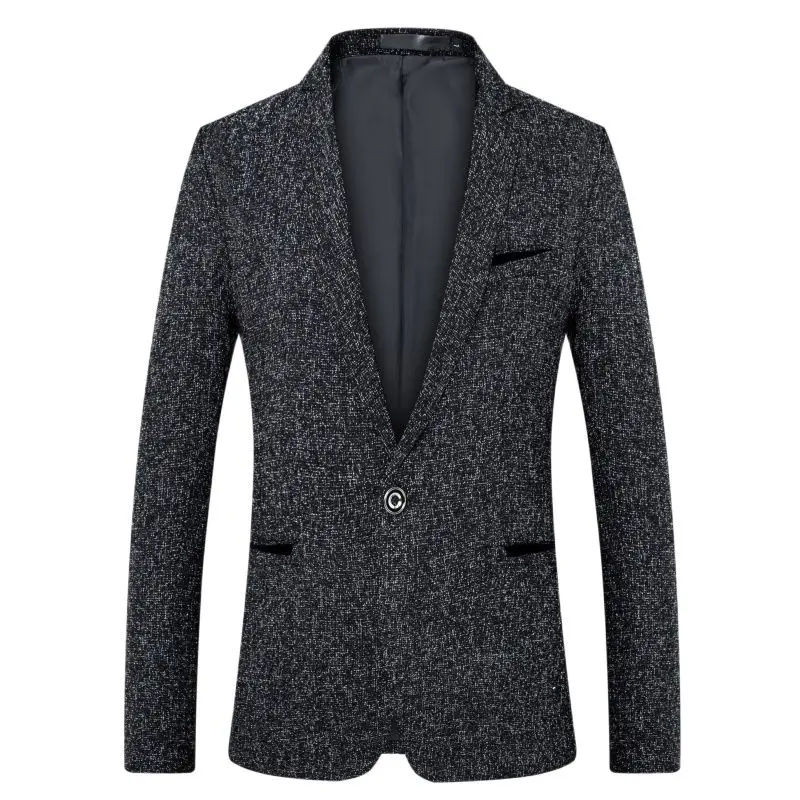 

New Handsome Young Society Knitting Slim Fit Small Suit Men Fashion Business Casual Terno Masculino Formal Mens Dress Blazers