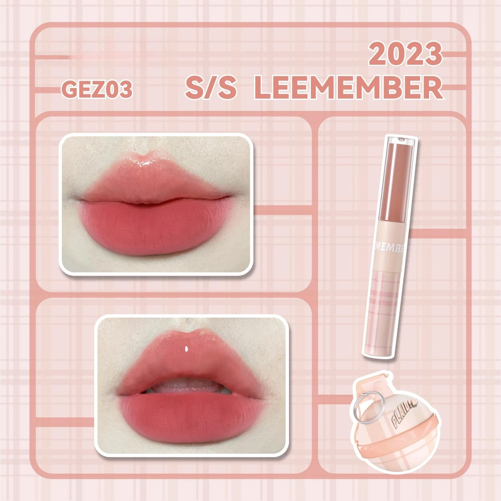 

LEEMEMBER/Awakening Fragmented Ice Water Glossy Lip Glaze Double Head Lip Honey Misty Double Head Lip Glaze Matte Lipstick