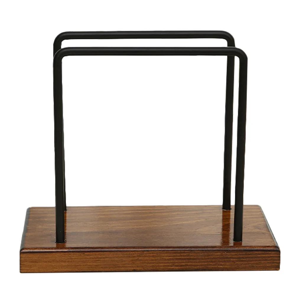 

Napkin Storage Rack Holder For Table Iron Stand Dispenser Paper Tissue Wood Holders
