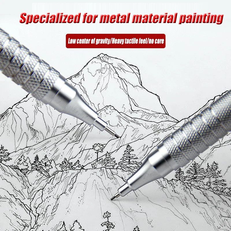 Low Center of Gravity Metal Mechanical Pencil 0.3 0.5 0.7 0.9 2.0mm Lead Refill HB Automatic Pencil Art Sketch Painting Writing 2