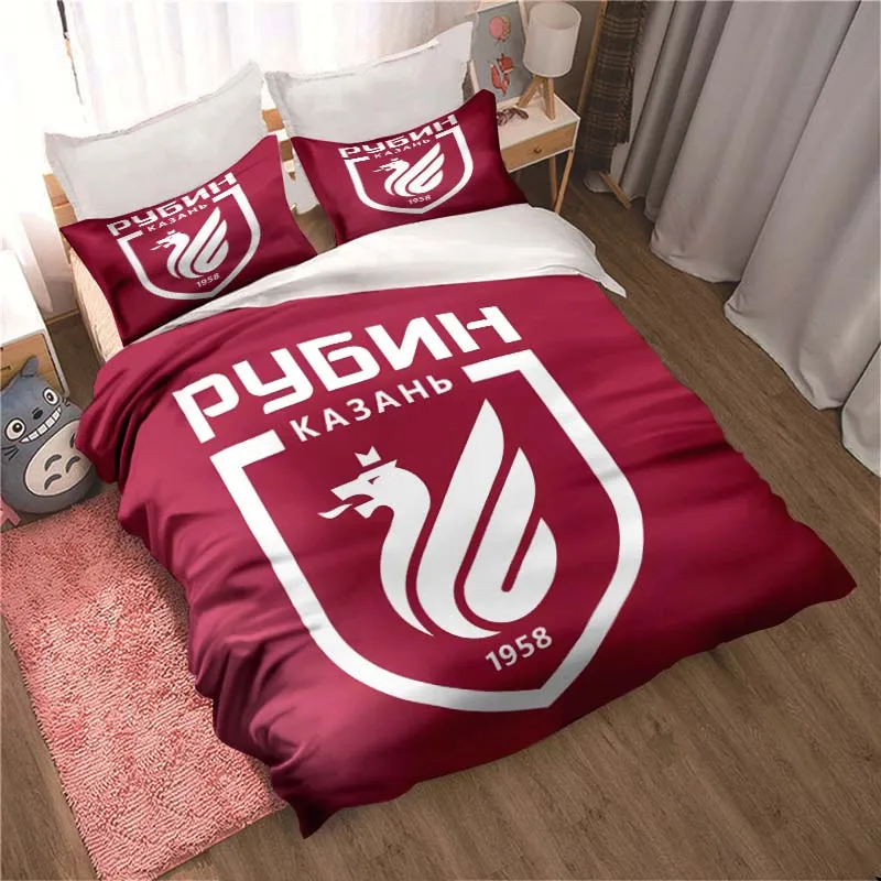 

FC Rubin Kazan Quilt Cover Set, Russian Bedding Set Football Sports Printed Luxury Microfiber Polyester Quilt Cover