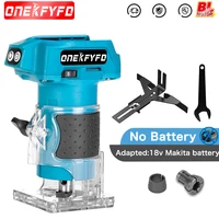 Brushless Electric Trimmer 5 Speeds Cordless Woodworking Engraving Slotting Milling Router for Makita 18V Battery（no Battery） 1