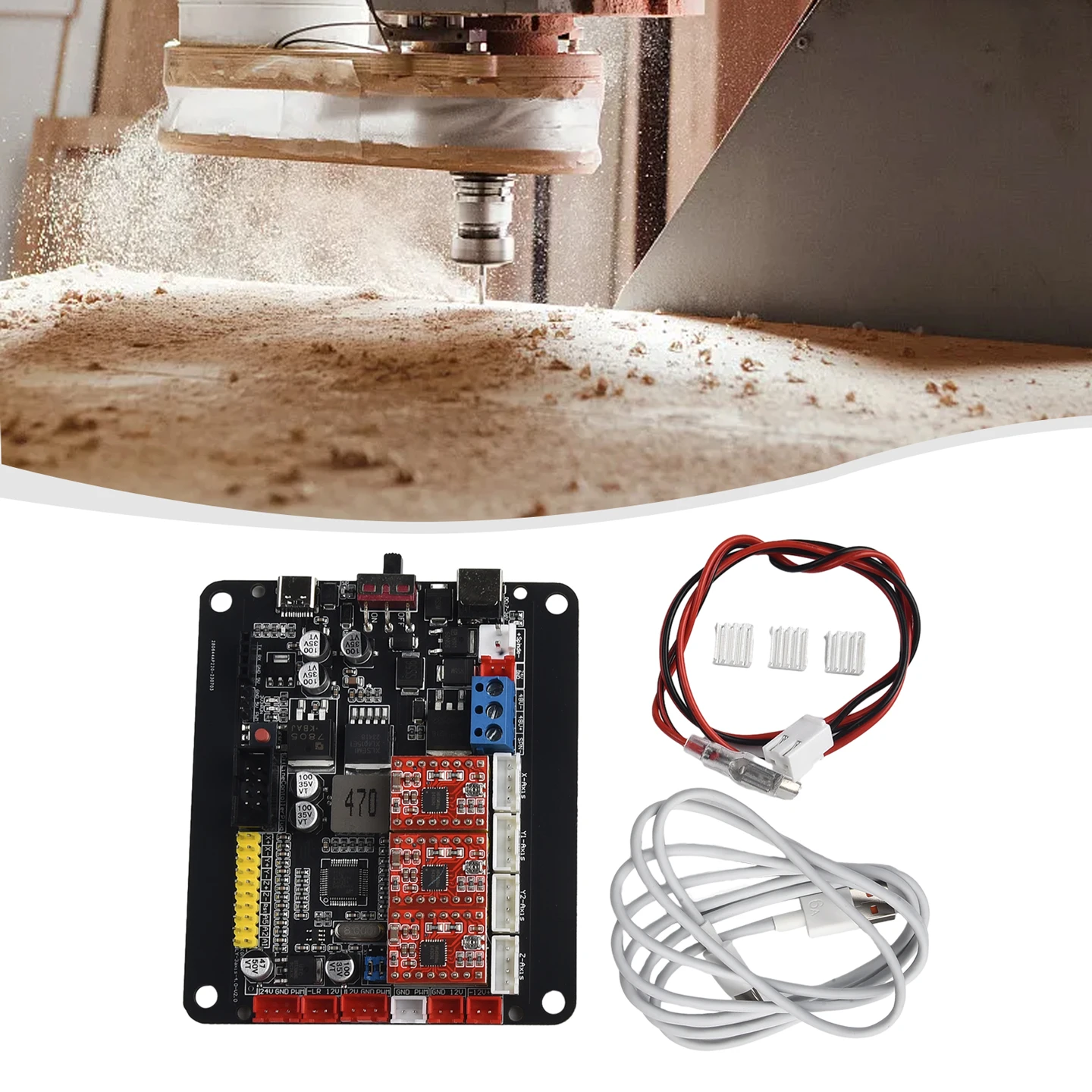

Professional GRBL Controller Board for CNC Router X/Y/Z Stepper Motor Double Yaxis with Support for Various Processing Files