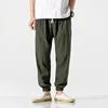 2024 Japanese Slacks Plus Size Chinese Style Bloomers Men's Linen Pants Men's Cotton Linen Pant Learm Pants Leggings 5