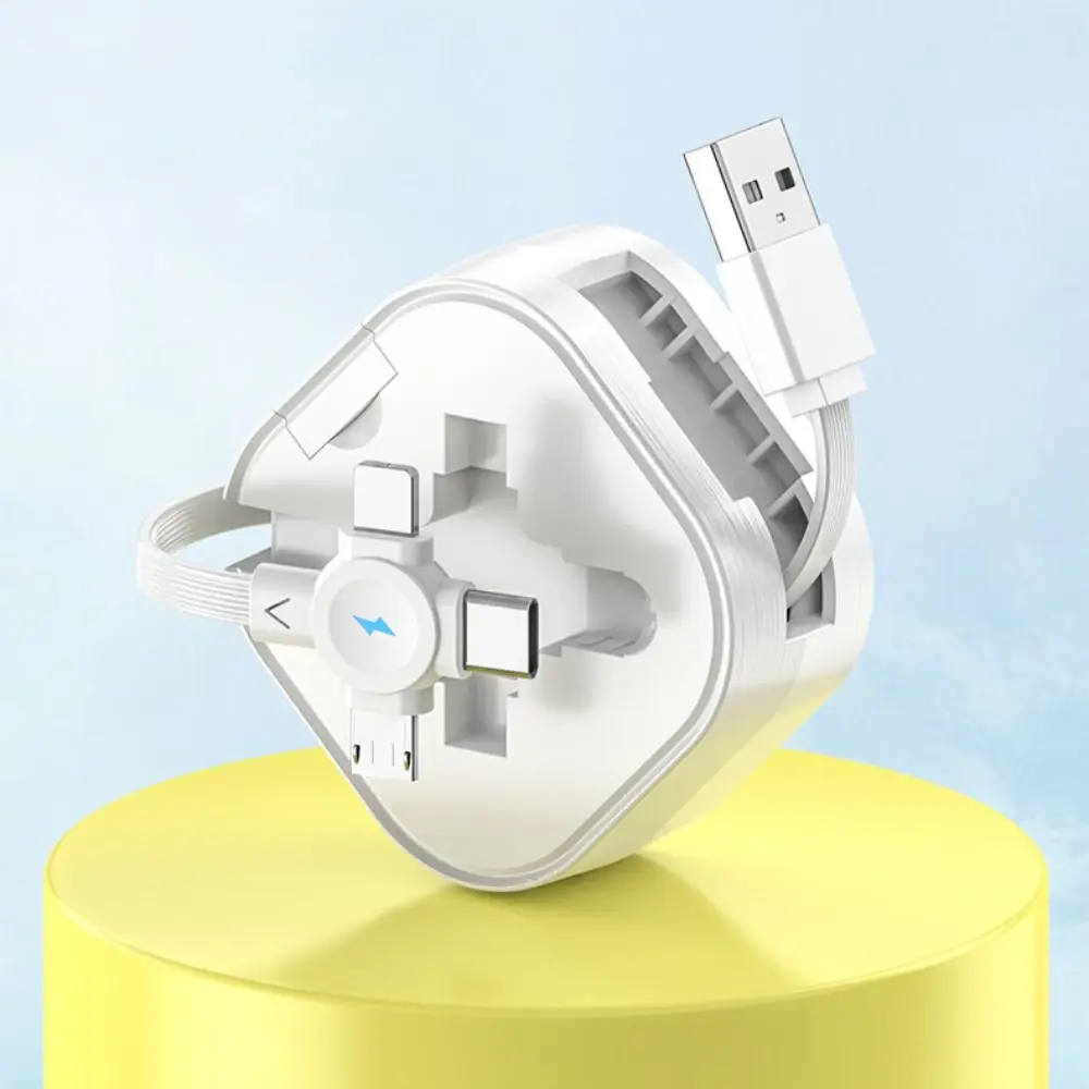 Retractable 3-in-1 Charging Cable with Micro USB, Type C, and Lightning Connectors - Portable Charger Accessories