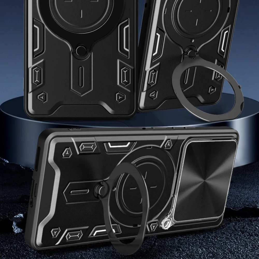Motorola Edge Fusion Case with Slide Camera Lens Cover, Magnetic Car Mount, and Drop Protection Shockproof Shell