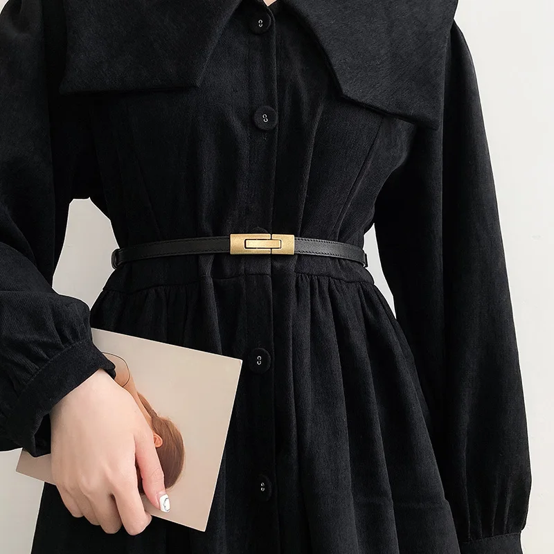 1pcs Women's Decorative Dress Shirt Sweater Summer Korean New Adjustable Slim Waist Belt Genuine Leather Belt Suitable for Daily