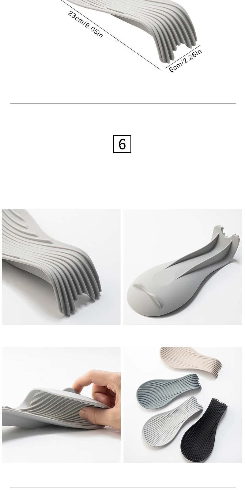 Description Picture 6 of item1/4Pcs Silicone Spoon Holder Rest Pad Kitchen Utensils Spatula Heat Resistant Placemat Tray Insulation Mats Kitchen Tools
