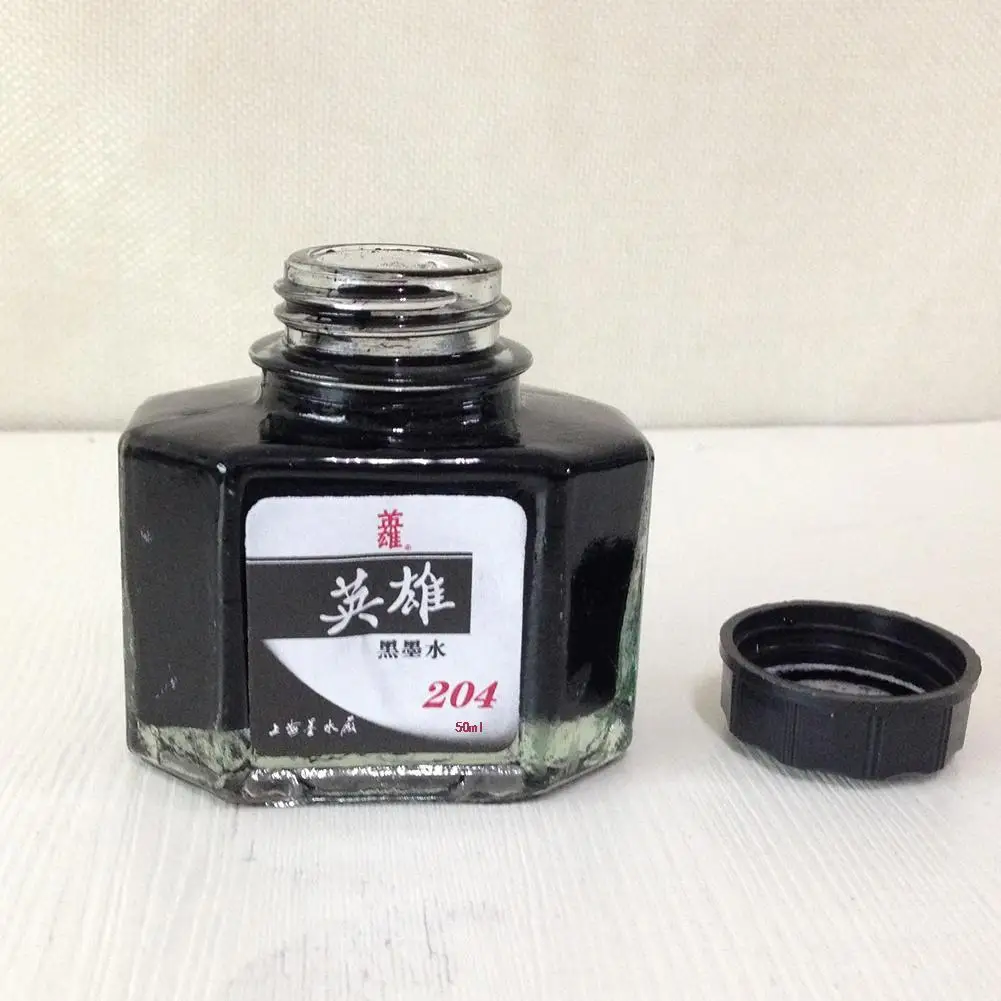 50ml 유리병 만년필 잉크 리필 부드러운 필기감 만년필용 고품질 문구 학생용 사무용