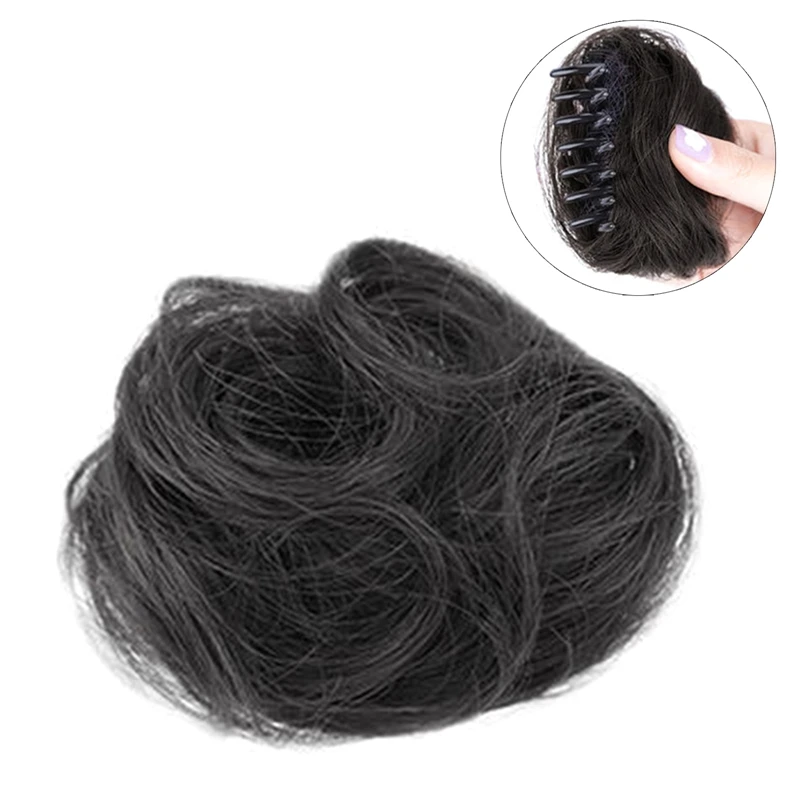 Synthetic Claw Clip Hair Extention Hair Bun Meatball Head Accessories Messy Straight Clip-in Donut Bun