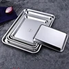 304 Thicked Stainless Steel Food Storage Tray Rectangle Oven Cake Bread Plate Flat Bottom Dishes Kitchen Tools 2