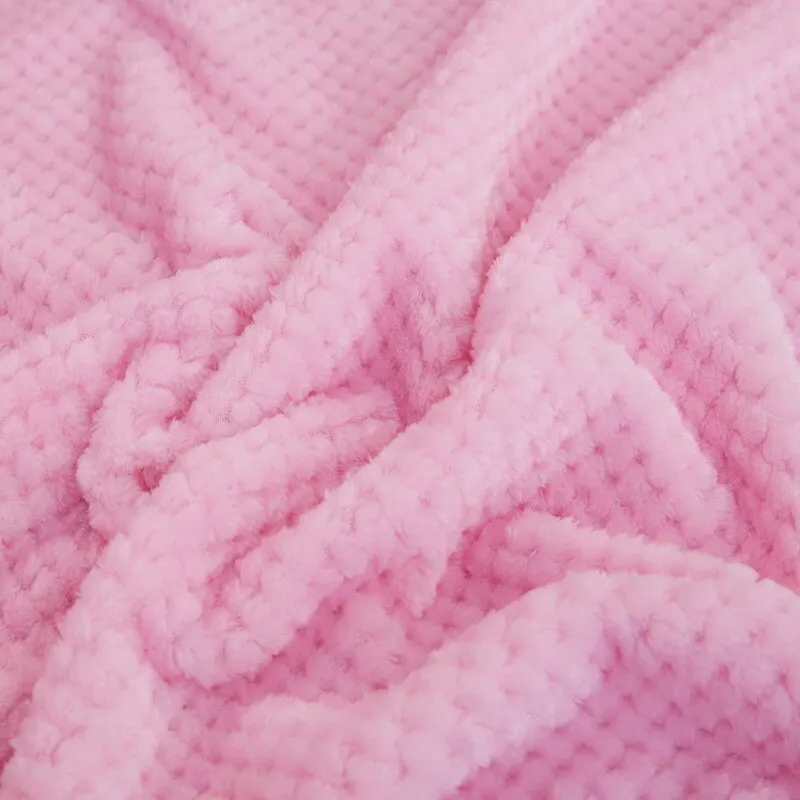 67*99cm Baby Blanket Thickened Solid Color Flannel Pineapple Plaid Baby Swaddle Blanket Children Sofa Blanket Throw Blanket 3