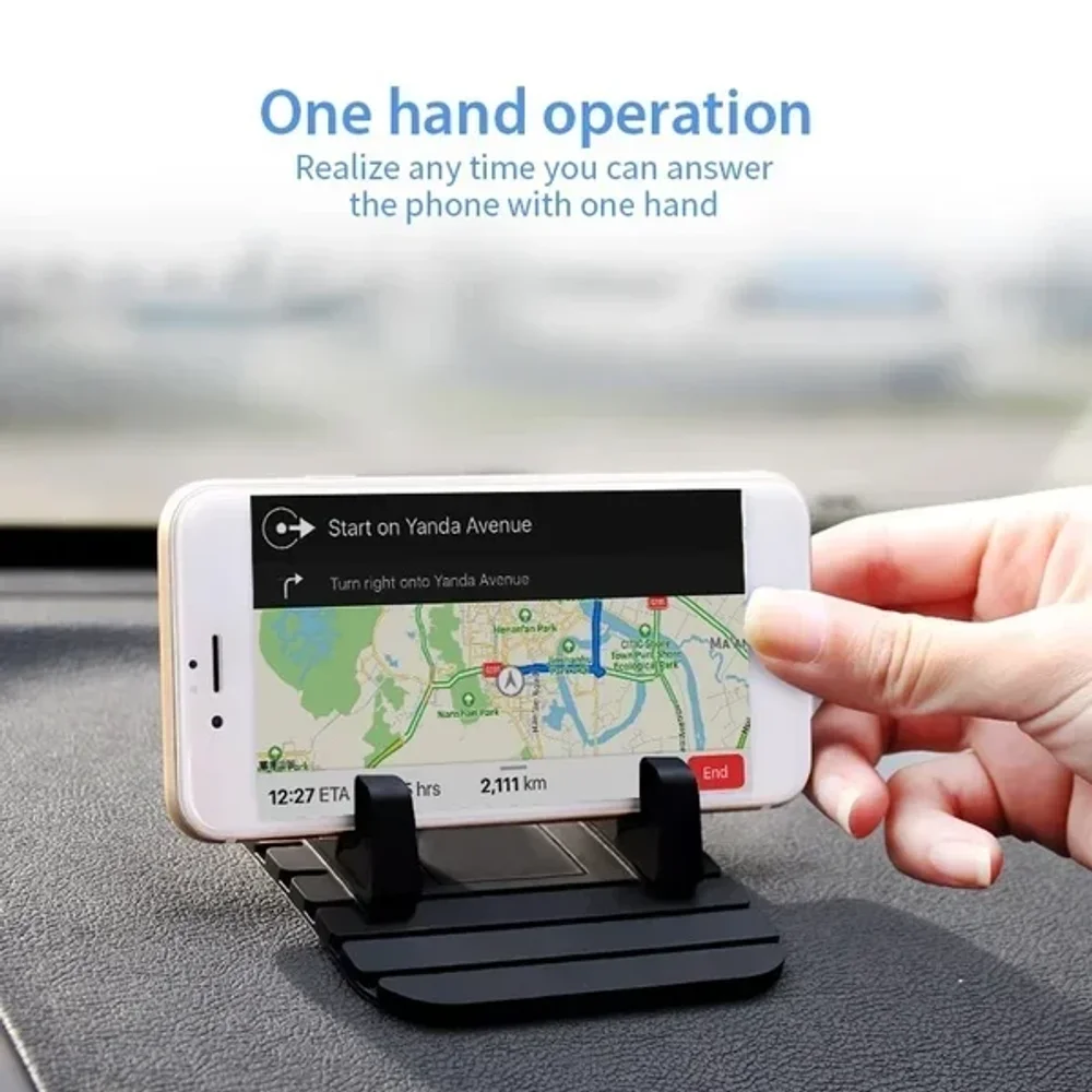 Universal Anti-Slip Silicone Dashboard Mount for Smartphones and GPS Devices