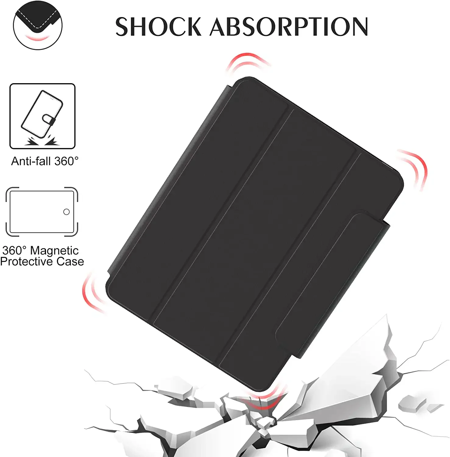 Rotação para Magsafe Magnética Anel Case Ipad Pro 11 12.9 m1 ar 10.9 Mini Destacável Capa Inteligente Folio Lápis de Carregamento 720 - Imagem 3
