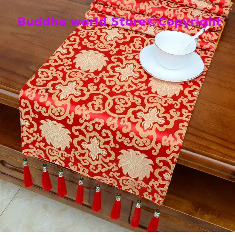 200cm Wholesale Buddhism supply Tibet Nepal family home Temple Auspicious Embroidery Buddha statue Altar cover Table cloth mat 5