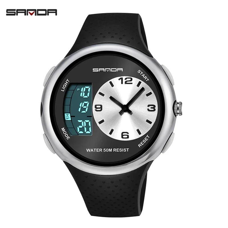 

SANDA Mens Sports Personalized 50M Waterproof Student Watches Fashionable Multifunctional Luminous Outdoor Electronic Watch 763