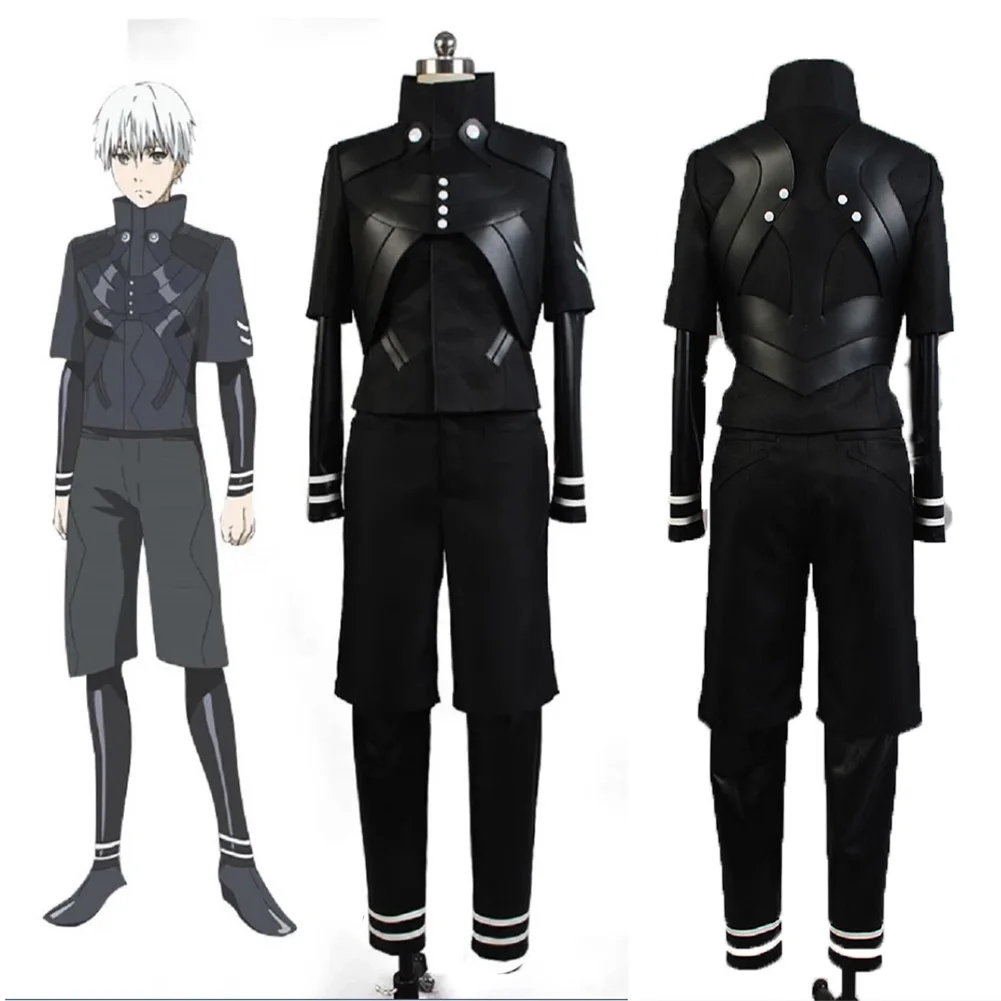 

Kaneki Ken Cosplay Costume Anime Tokyo Ghoul Jumpsuit Battle Uniform Cosplay Costume Pants Jackets Coat Halloween Full Set